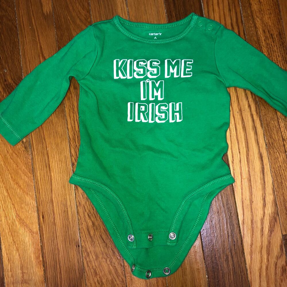Kiss Me I'm Irish St. Pat's Onesie, 6M, GUC